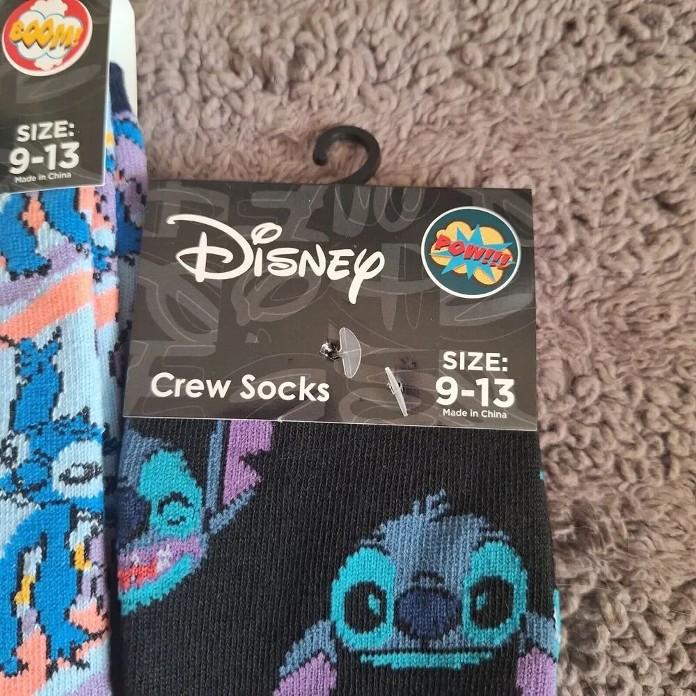Disney LILO & STITCH Unisex Socks 3 Pair Multi Colors Stretchy‎ Size 9-13